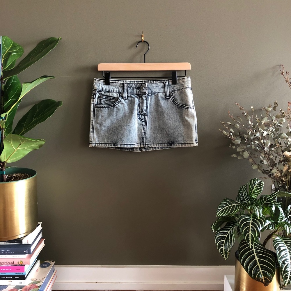 FURST Premium Acid Wash Denim Mini Skirt